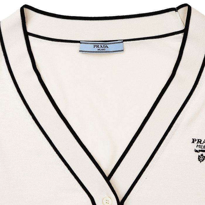 美品】PRADA プラダ ニット カーディガン サイズ 38 レディース ロゴ