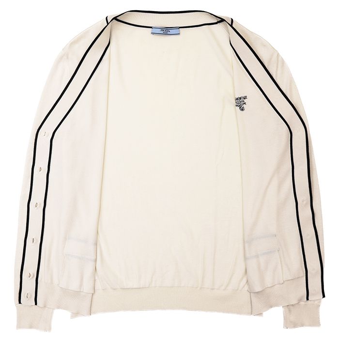 PRADA プラダ ジップ トップス ジャージ カーディガン 38(Sサイズ) 美品】PRADA プラダ ニット カーディガン サイズ 38 レディース ロゴ
