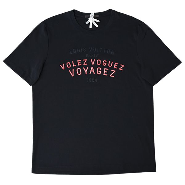 ルイヴィトン 衣料品 メンズ ロゴ Tシャツ コットン ブラック XXL Louis Vuitton VCCM09 中古