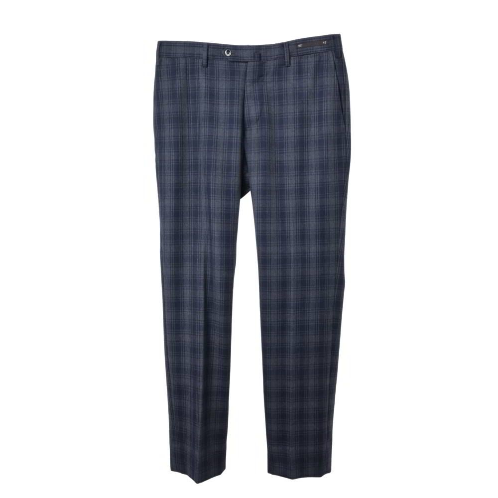 PT01 SLIM FIT チェック ウール テーパード スラックス パンツ