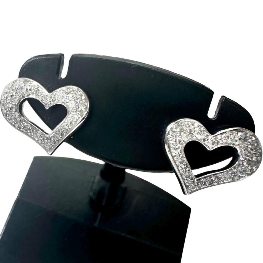 【PIAGET/ピアジェ】ライムライト ハート ダイヤモンド ピアス K18WGホワイトゴールド 18金 3.4g レディース 【中古】【真子質店】【GD】