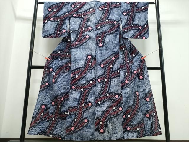 平和屋着物∴夏物 浴衣 有松鳴海絞り 孔雀羽文 綿 逸品 CABJ0115ng