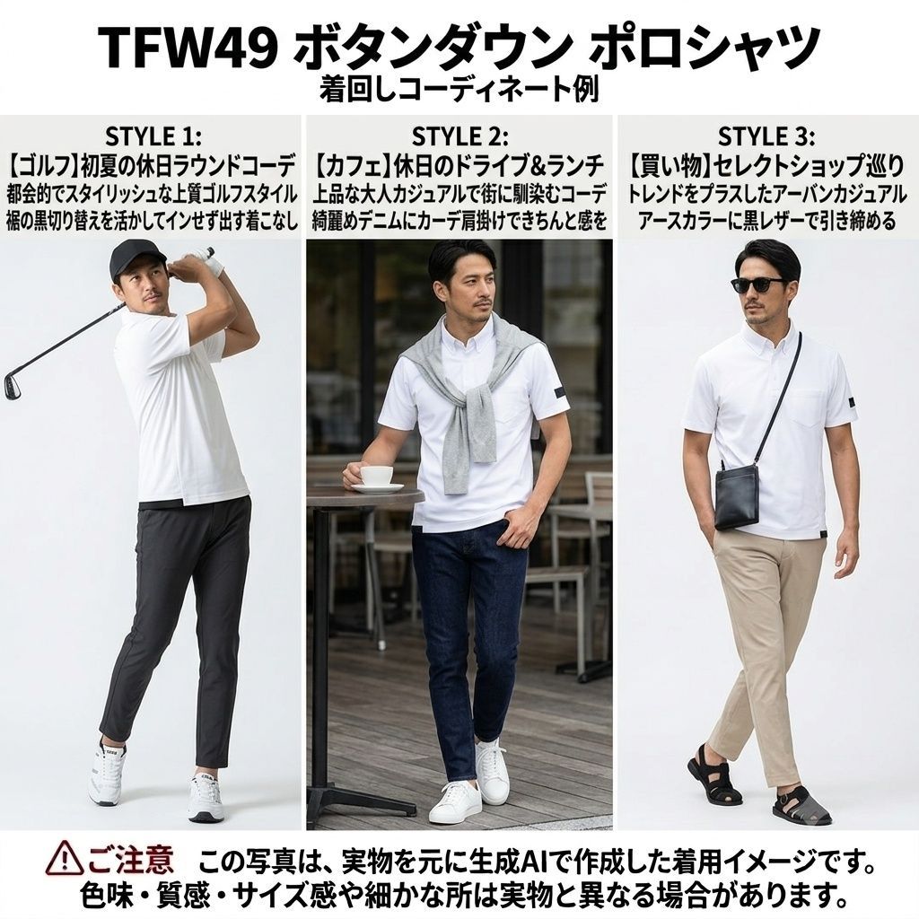 高機能ゴルフウェア✨ TFW49 ゴルフ CU04 POCKET POLO ボタンダウン