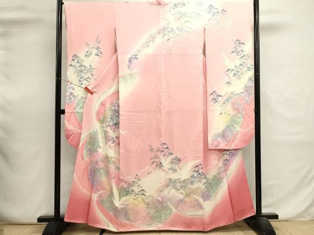 平和屋着物□豪華振袖 流水飛鳥文 暈し染め 金銀彩 正絹 逸品