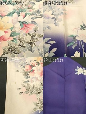 平和屋着物□豪華振袖 枝花文 暈し染め 銀彩 正絹 逸品 CABI8224ev