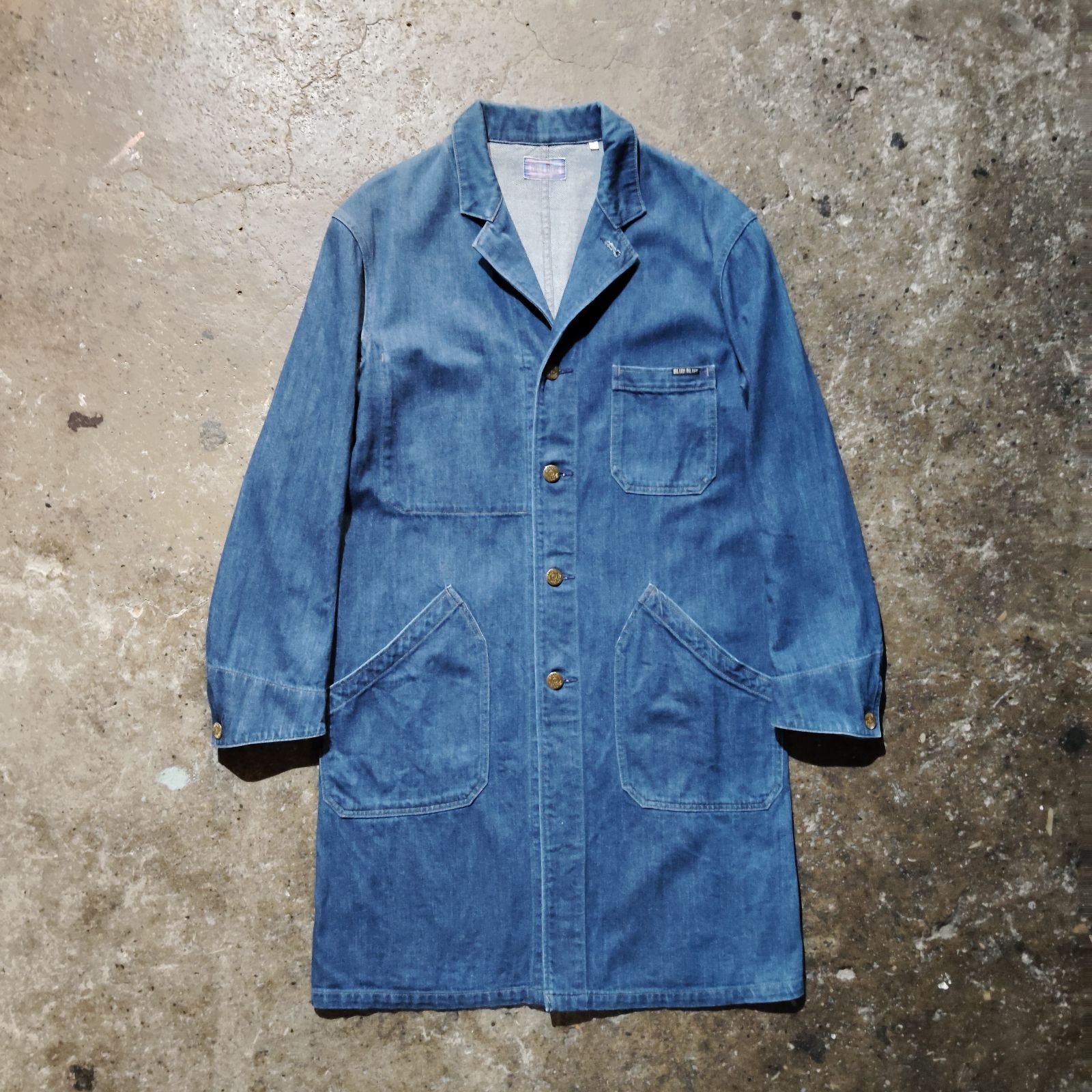 ブルーブルー BLUEBLUE デニム ショップコート カーコート　テーラード BLUE BLUE デニムショップコート ブルーブルー - メルカリ