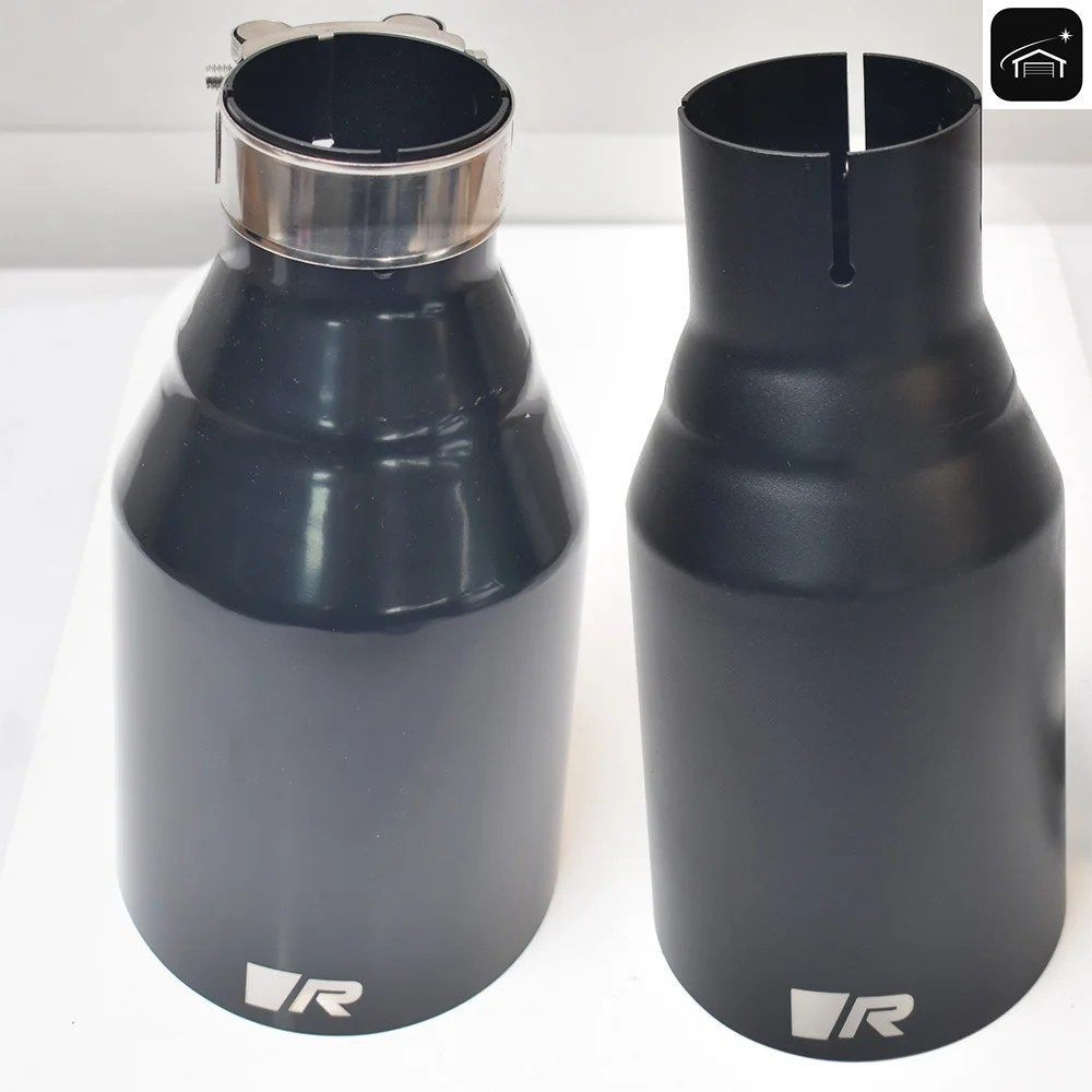 R ステンレススチール製カーマフラ??ー アクセサリーマット スラッシュカットエンドパイプ 排気チップ カスタムパーツ
