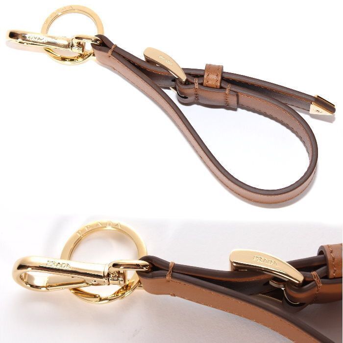 PRADA プラダ レザー キーチェーン 1PP186 ASK F03CW キャラメル 
