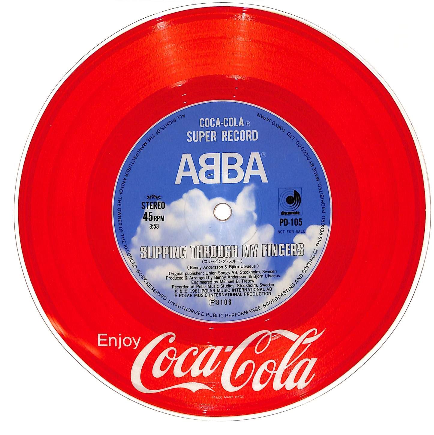 EP1枚 / アバ (ABBA) / Slipping Through My Fingers (1981年・PD-105
