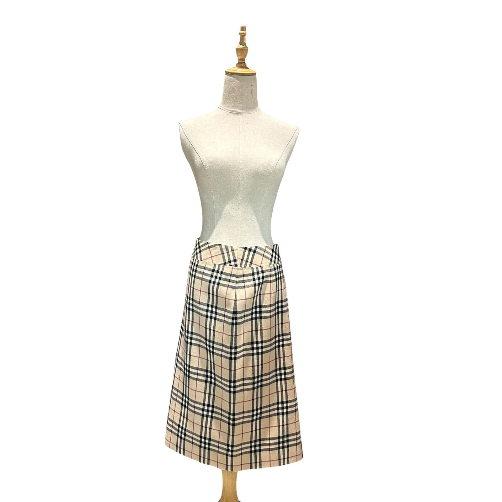 Burberry’s(バーバリーズ) Old Nova Check Wool Skirt オールド ノヴァ チェック ウール スカート FXA20-085 38(M程度) ベージュ