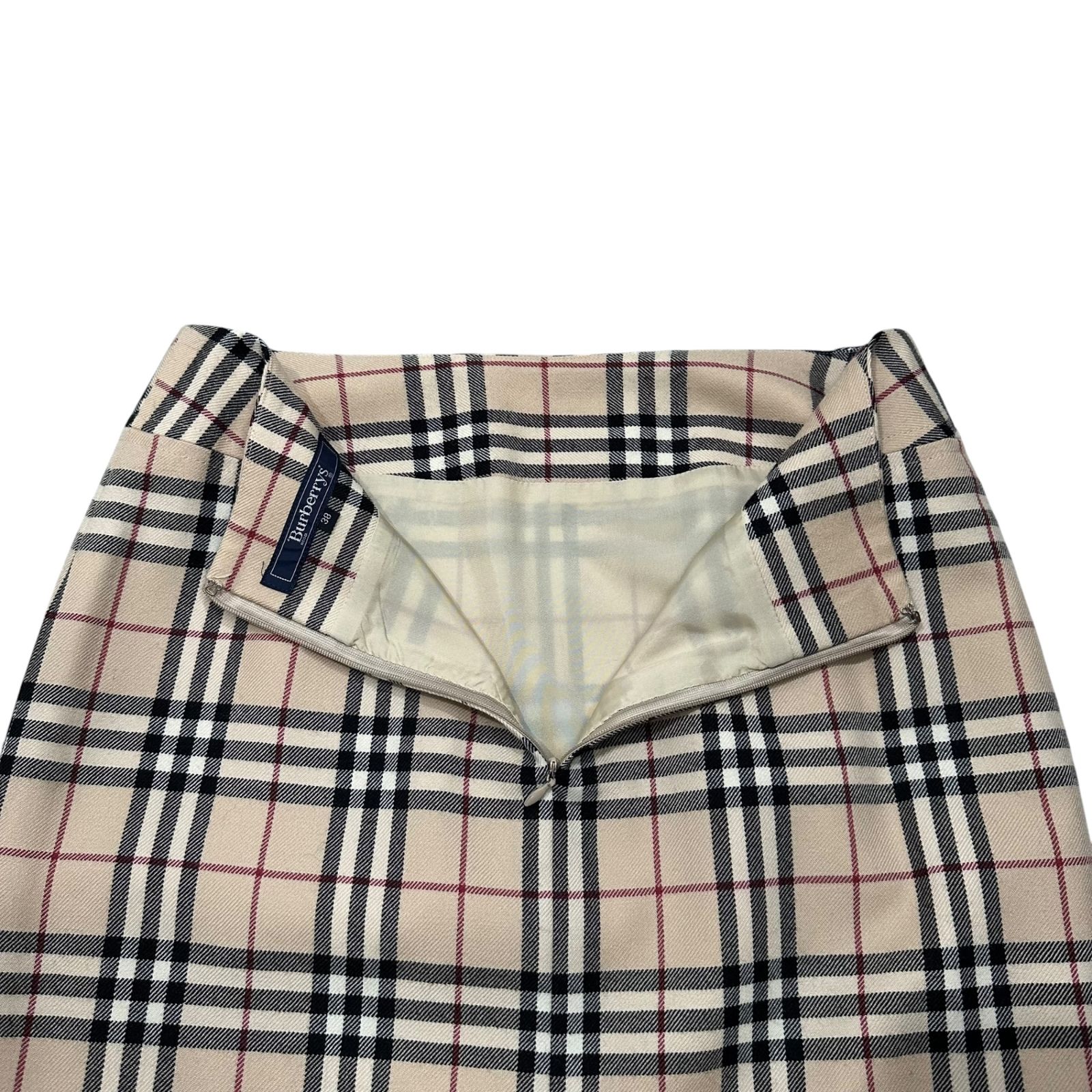 Burberry’s(バーバリーズ) Old Nova Check Wool Skirt オールド ノヴァ チェック ウール スカート FXA20-085 38(M程度) ベージュ
