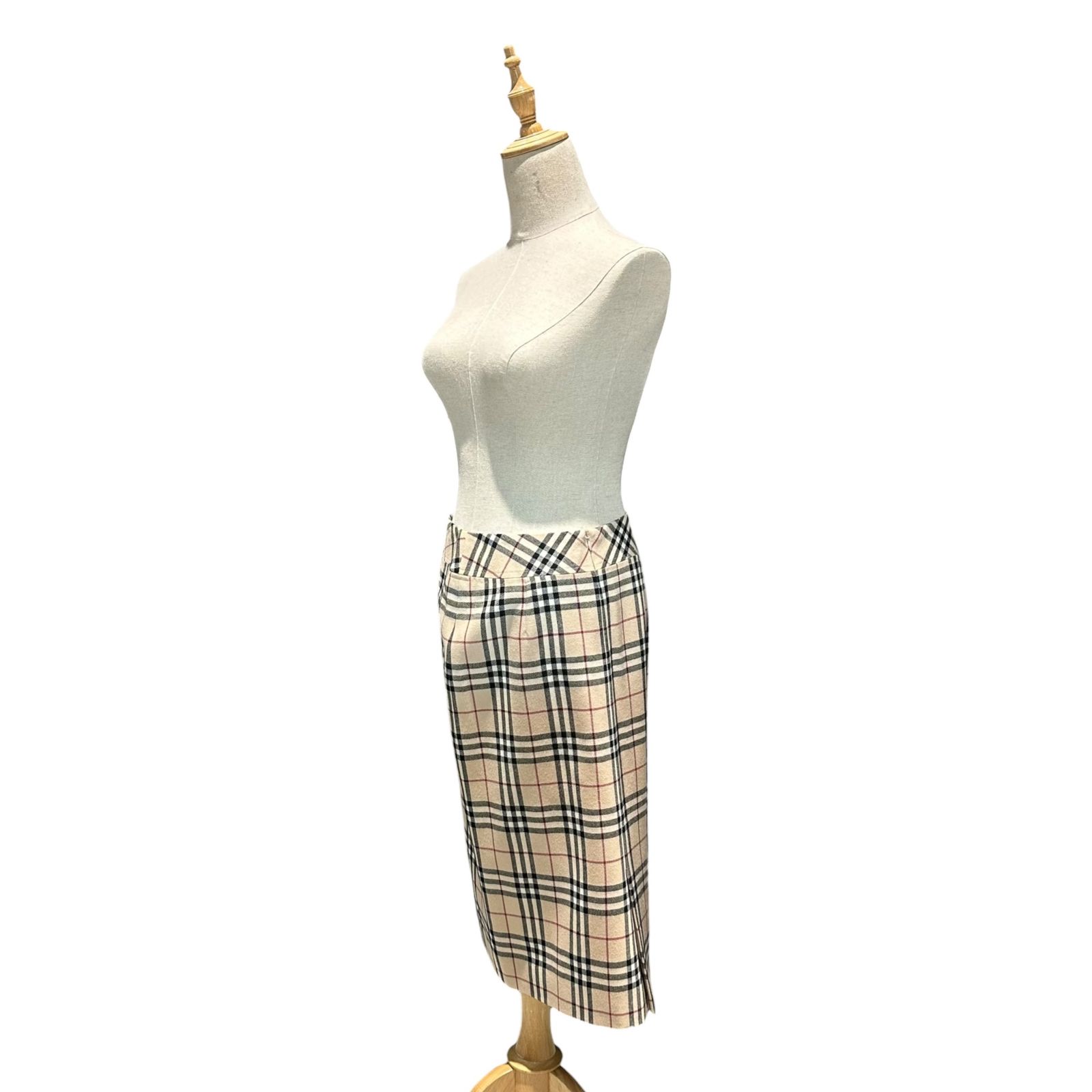 Burberry’s(バーバリーズ) Old Nova Check Wool Skirt オールド ノヴァ チェック ウール スカート FXA20-085 38(M程度) ベージュ