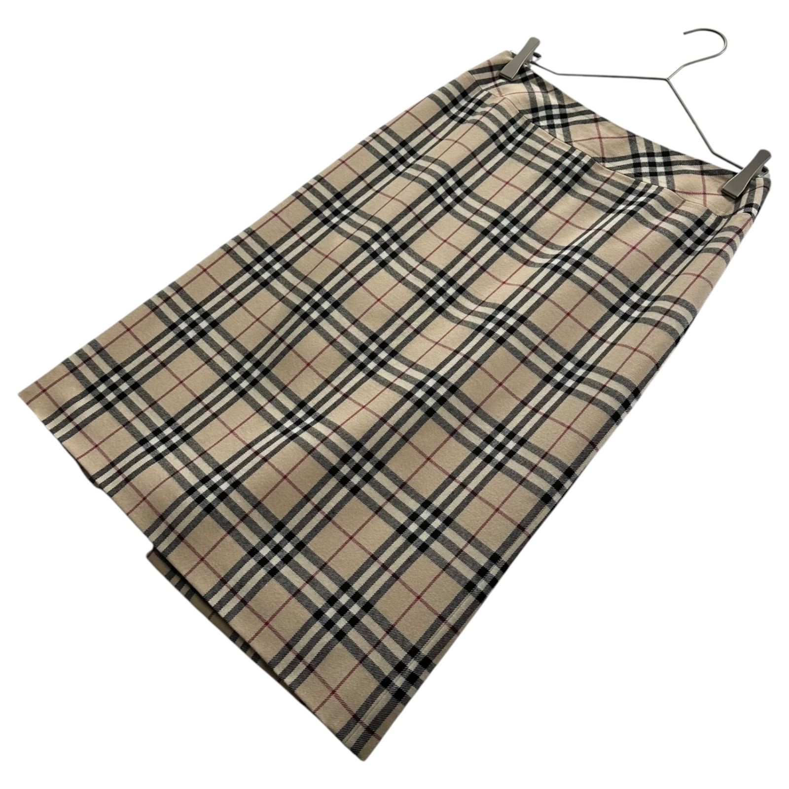 Burberry’s(バーバリーズ) Old Nova Check Wool Skirt オールド ノヴァ チェック ウール スカート FXA20-085 38(M程度) ベージュ