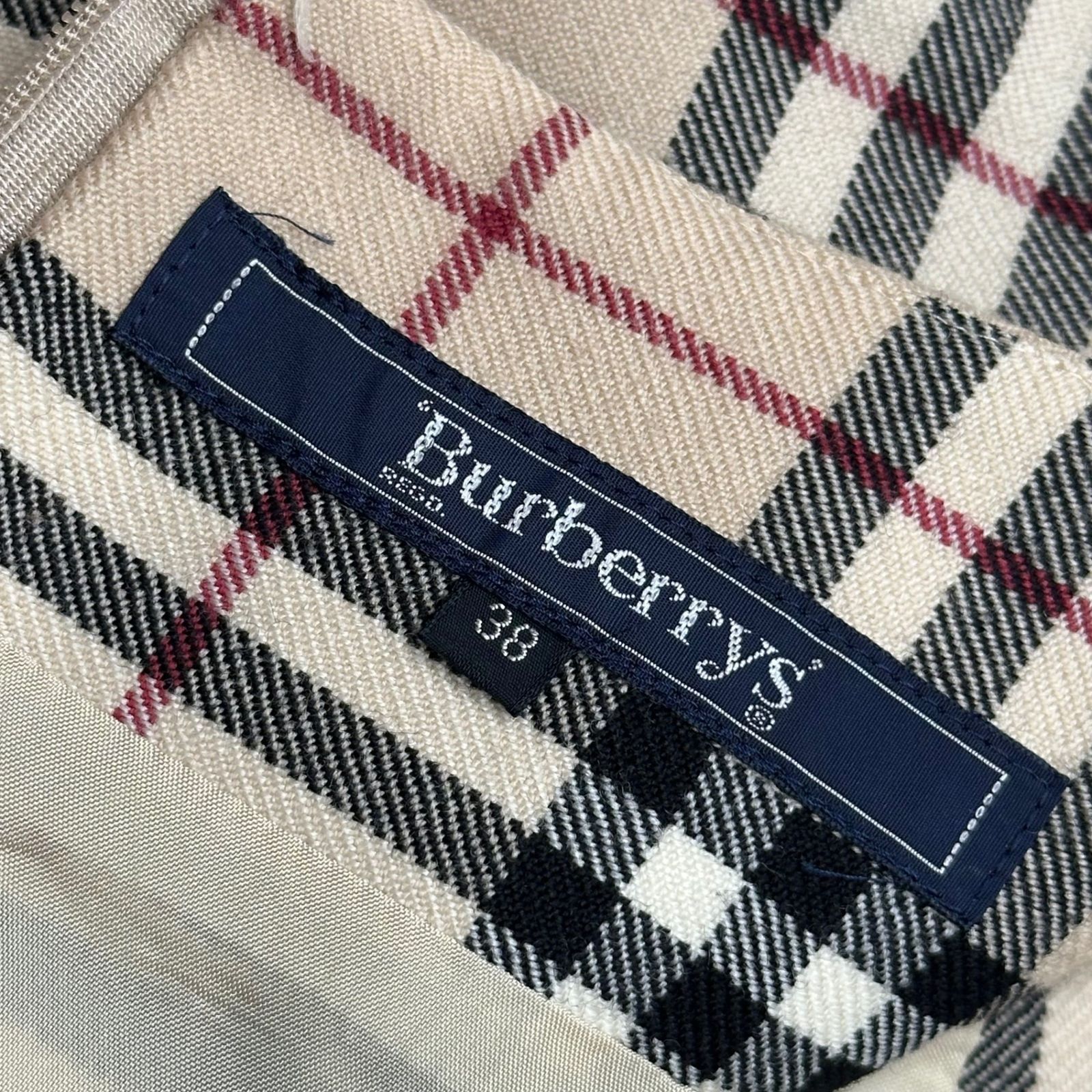 Burberry’s(バーバリーズ) Old Nova Check Wool Skirt オールド ノヴァ チェック ウール スカート FXA20-085 38(M程度) ベージュ