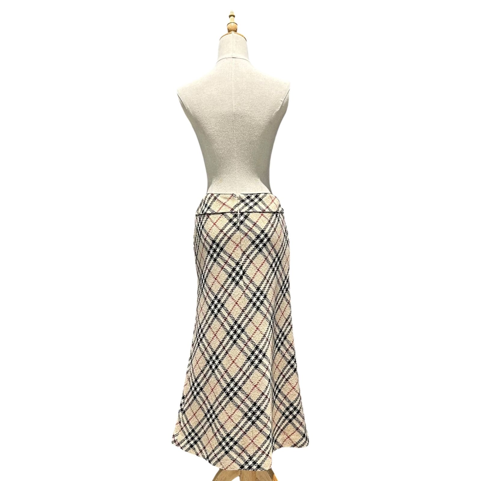 【美品】バーバリーロンドン ロングスカート サマーウール ベージュ系ノバチェック BURBERRY LONDON(バーバリーロンドン) Old Nova Check Wool Long Skirt