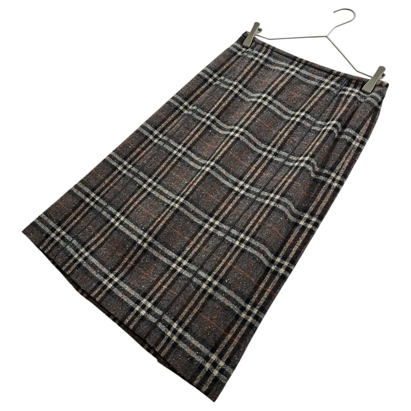 BURBERRY LONDON(バーバリーロンドン) Old Check Wool Nép Skirt オールド チェック ウール ネップ スカート FXA18-095 38(M程度) グレー×ブラック×レッド