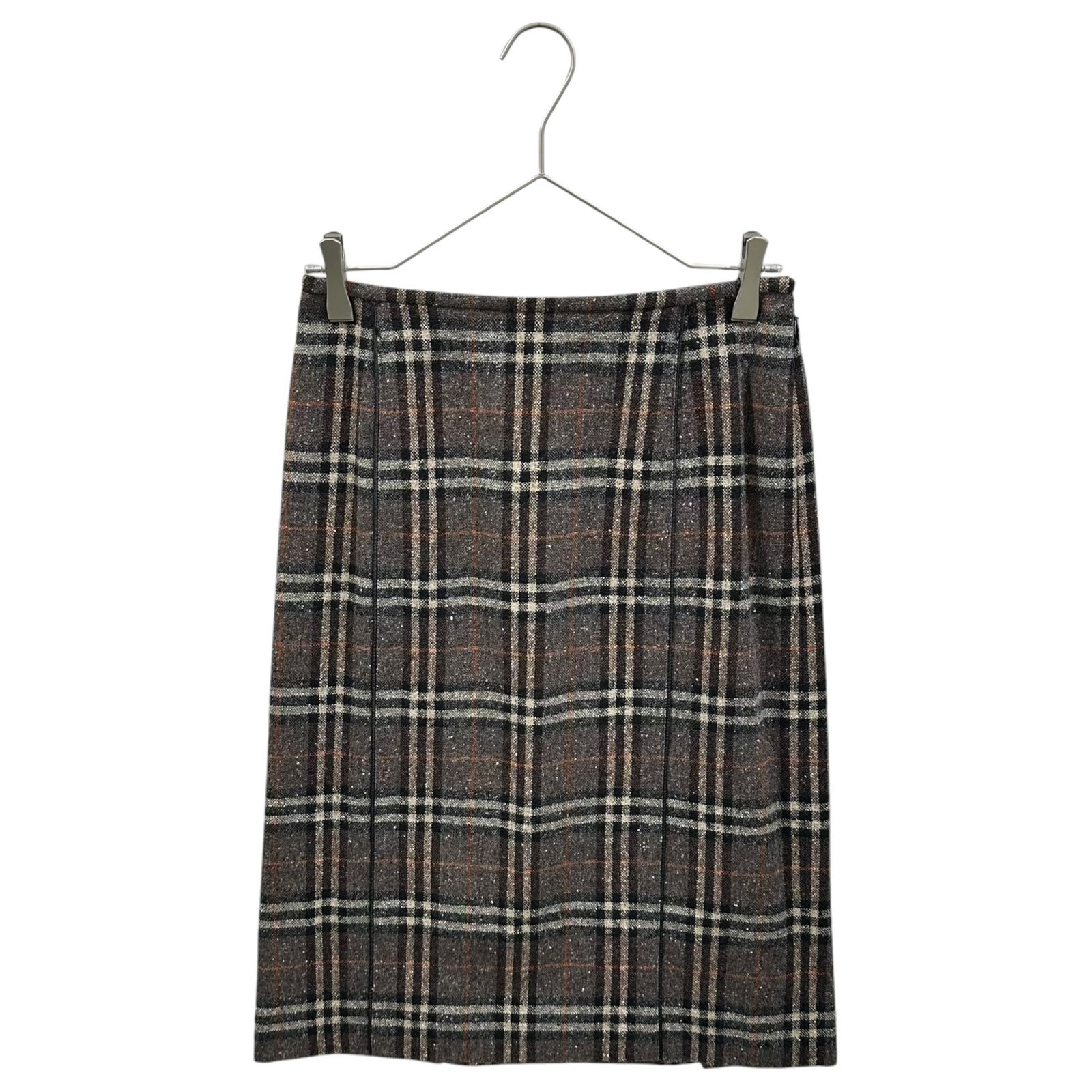 BURBERRY LONDON(バーバリーロンドン) Old Check Wool Nép Skirt オールド チェック ウール ネップ スカート FXA18-095 38(M程度) グレー×ブラック×レッド