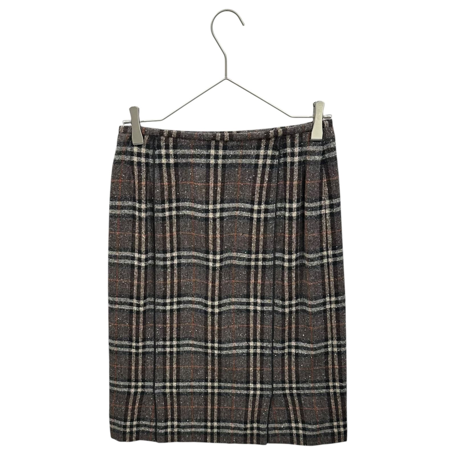 BURBERRY LONDON(バーバリーロンドン) Old Check Wool Nép Skirt オールド チェック ウール ネップ スカート FXA18-095 38(M程度) グレー×ブラック×レッド