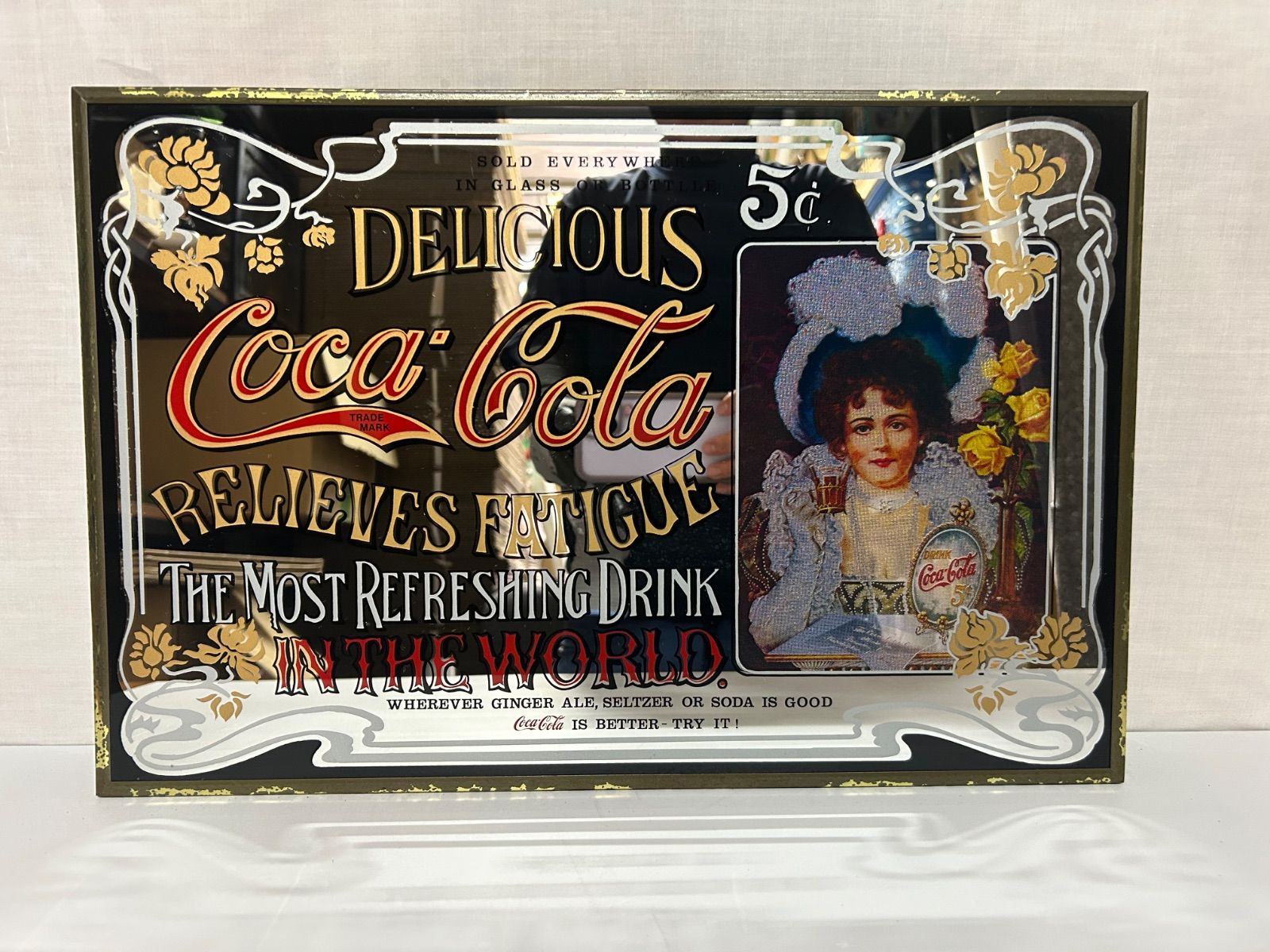 コカ・コーラ パブミラー Coca-Cola 壁掛け 鏡 ヴィンテージ風