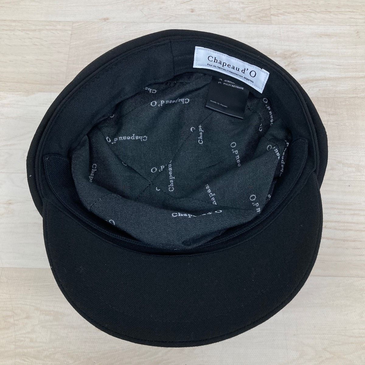 美品 Chapeau d'O シャポードオー キャスケット/帽子 ブラック 57.5cm