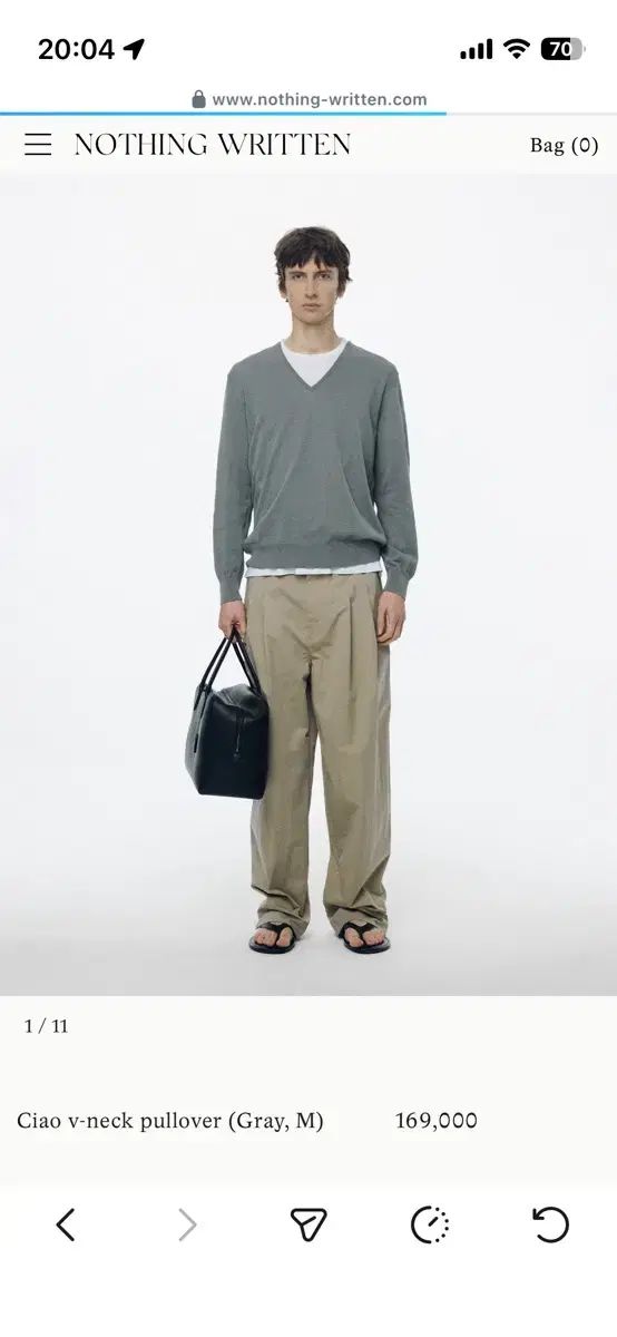 Nothing Written Vネック ニット グレー Ciao v-neck pullover