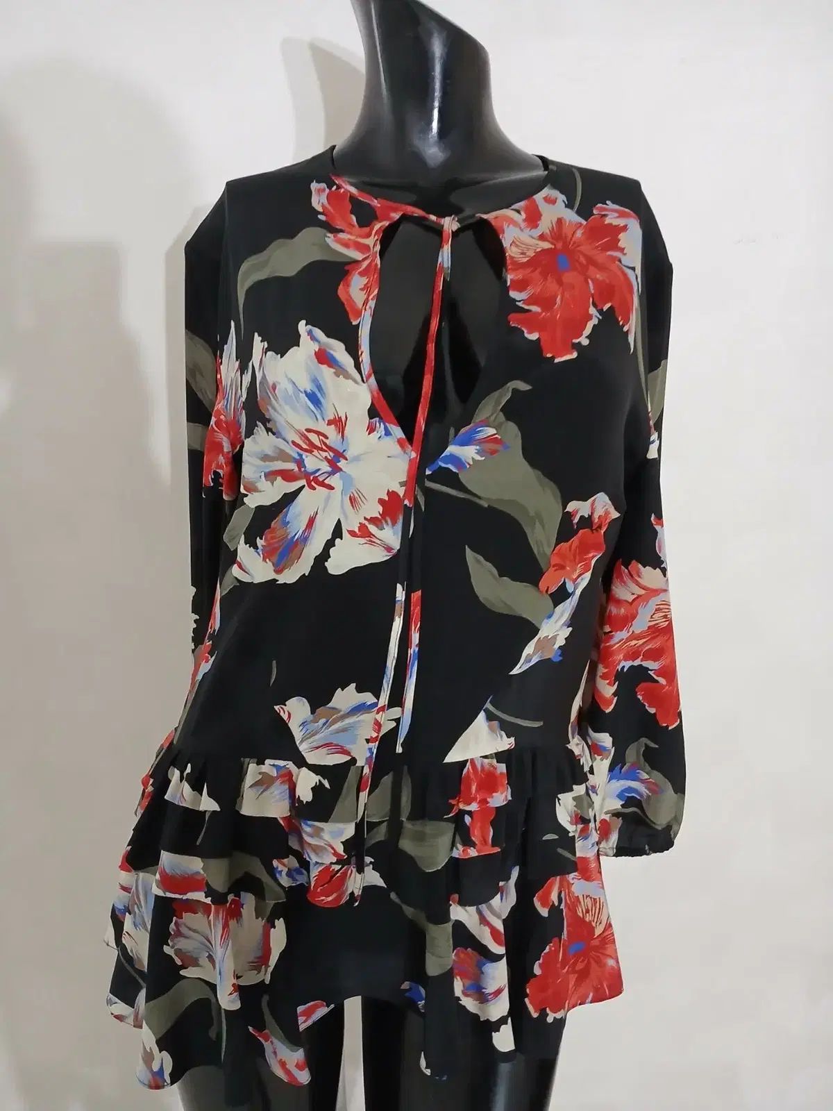 ROCHAS ローシャス シルク100% プリント ブラウス