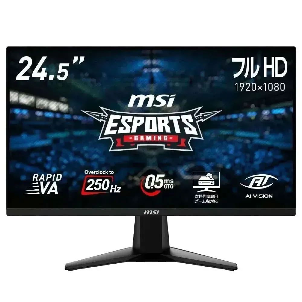 MSI 250Hz対応 24.5型 ゲーミングモニター ディスプレイ・モニター MSI 250Hz対応 24.5型 ゲーミングモニター