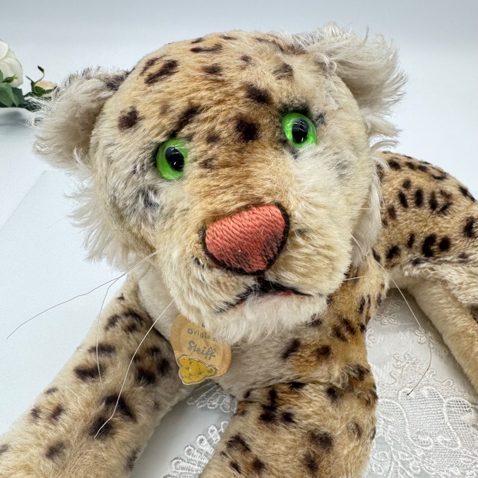 送料無料☆シュタイフ☆Leopard 28cm☆くつろぎポーズのレオパード