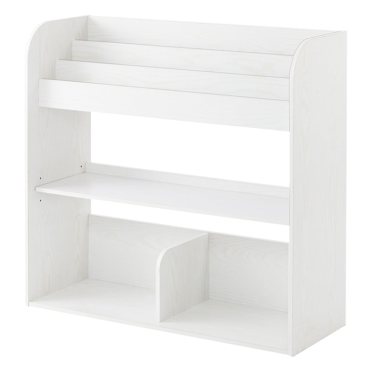 ぼん家具 絵本棚 絵本ラック 大容量 幅83×奥行29.6×高さ80cm 収納棚 キッズ収納 ランドセルラック シェルフ おもちゃ収納 ホワイトｍａ