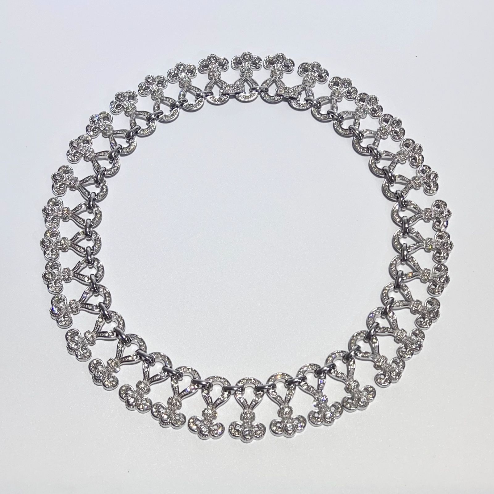 Christian Dior クリスチャン ディオール クラシック クリスタル ネックレス 45cm 幅32mm レア レディース デザイン アクセサリー 希少 美品 aua98455080601
