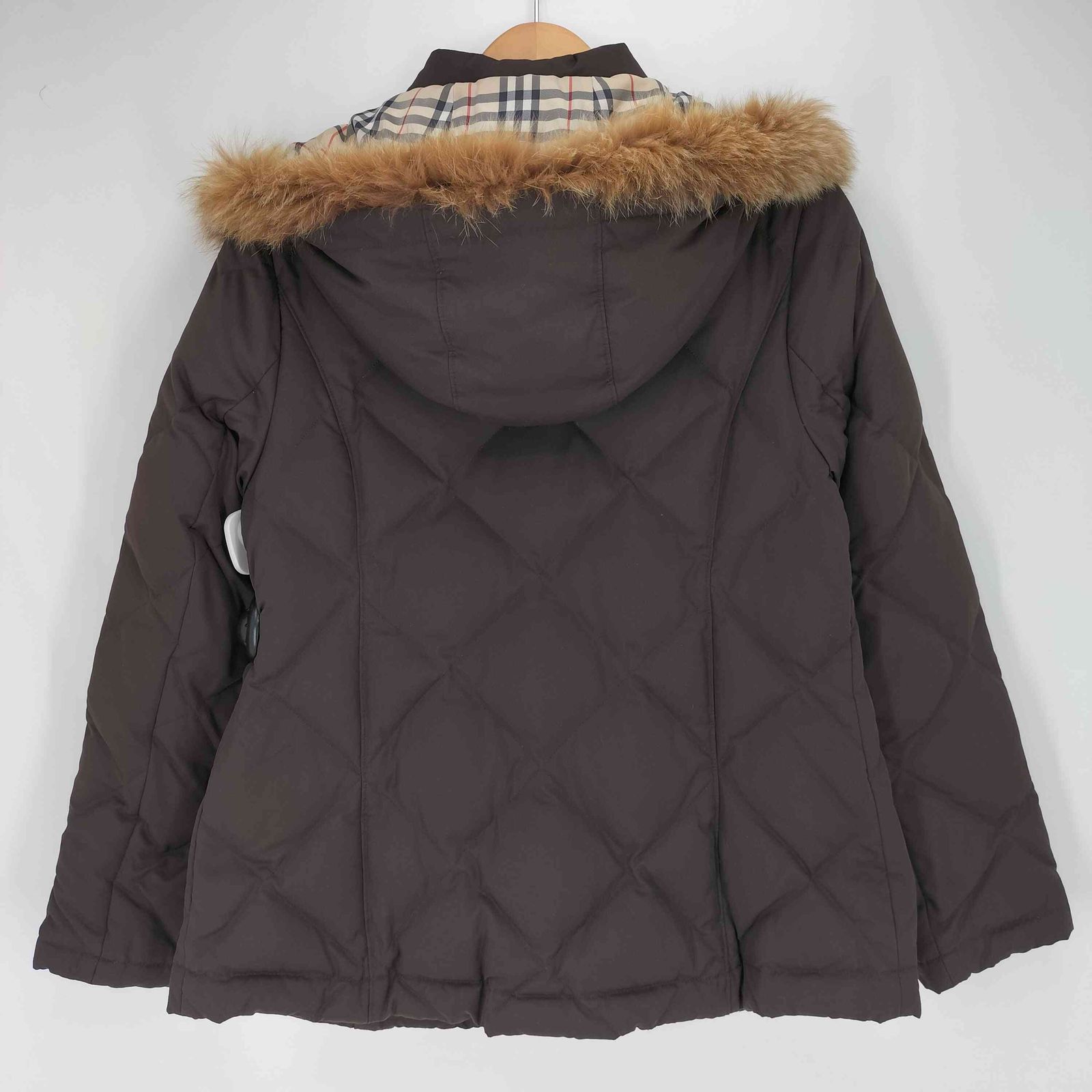 美品　Burberry London フォモクスファーダウン　レディース38 M バーバリーロンドン BURBERRY LONDON ホース刺繍 裏地ノバチェック