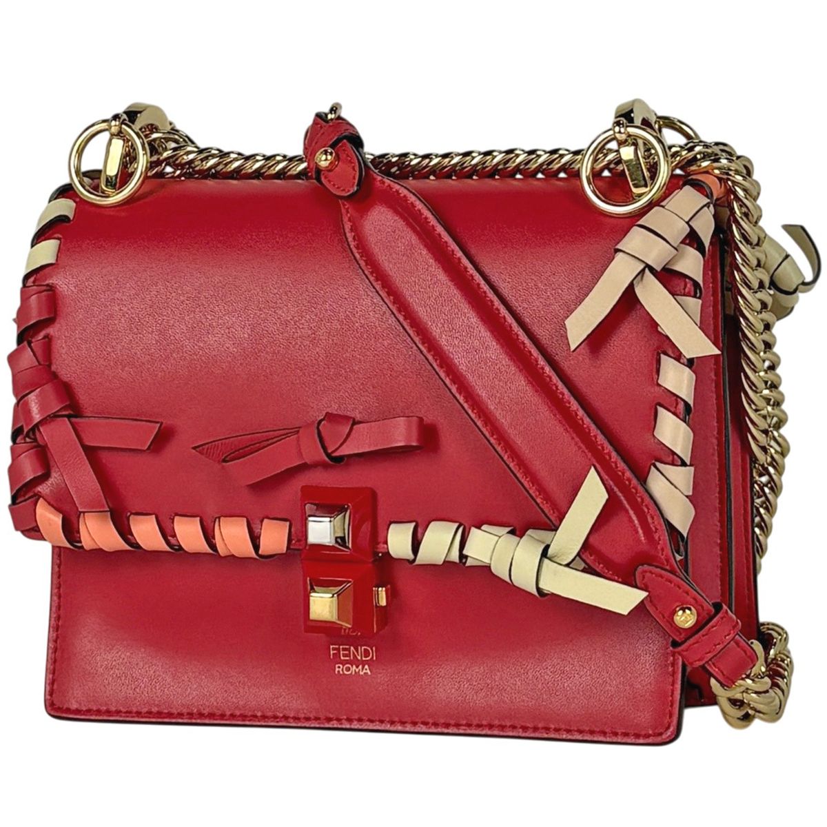 フェンディ FENDI キャナイ スモール チェーンショルダーバッグ レザー
