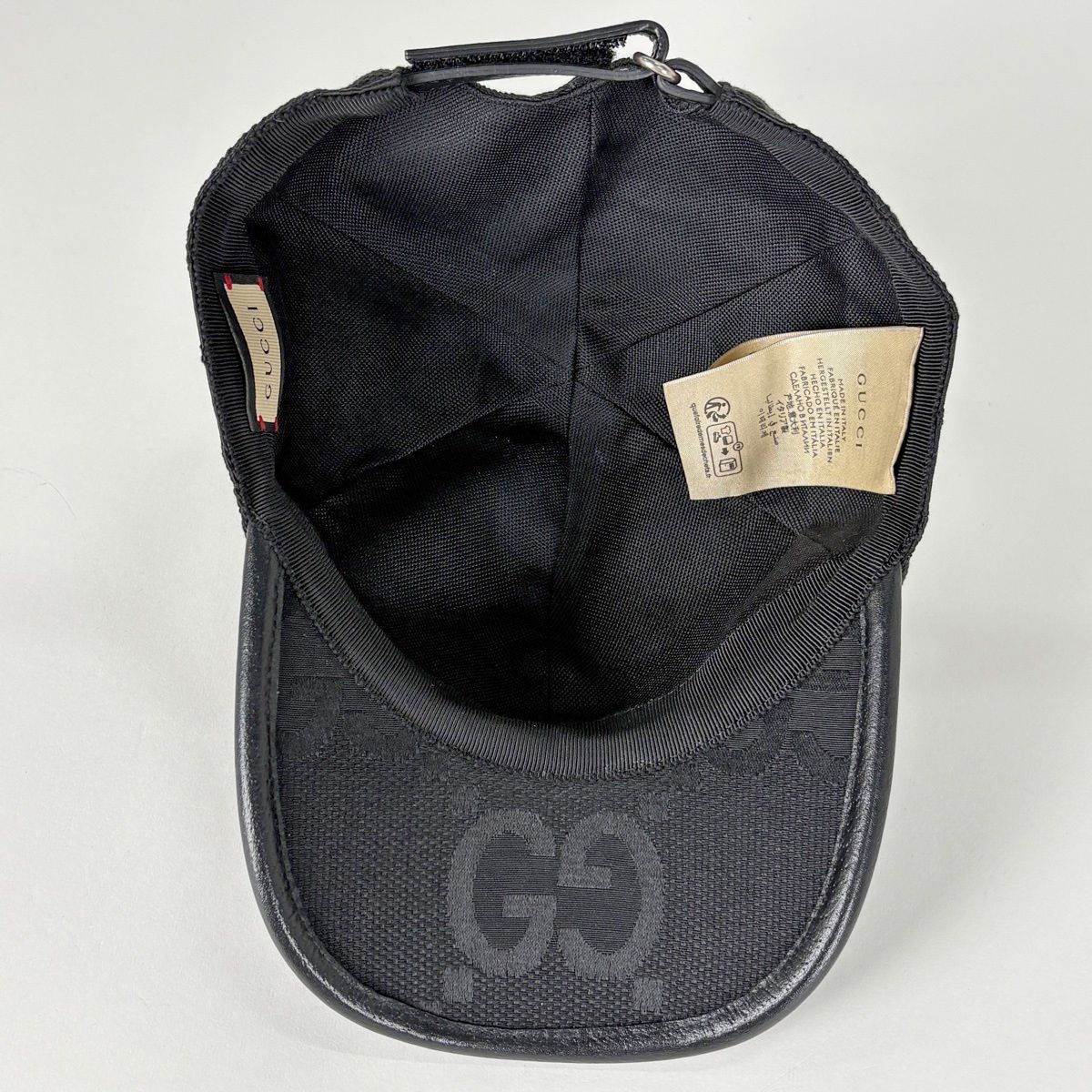 グッチ GUCCI ジャンボGG ベースボールキャップ 帽子 コットン レザー