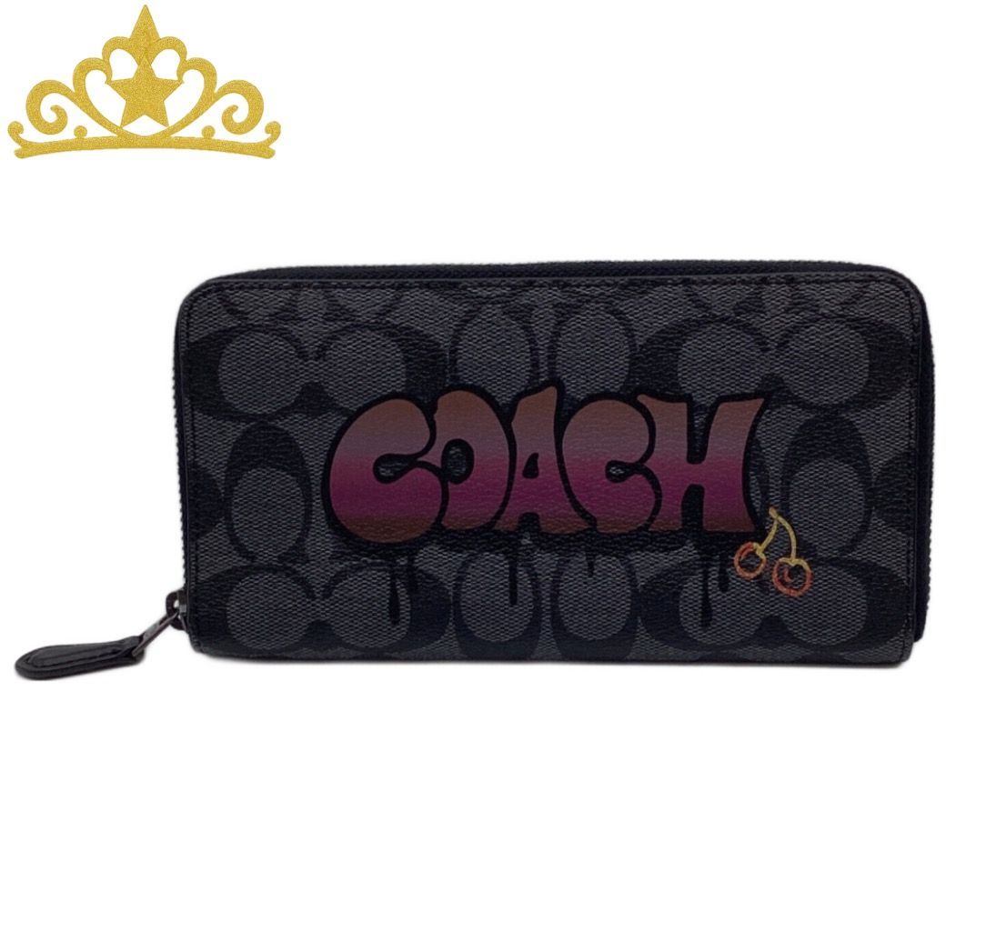 COACH シグネチャー グラフィックデザイン ジッピーウォレット コーチ