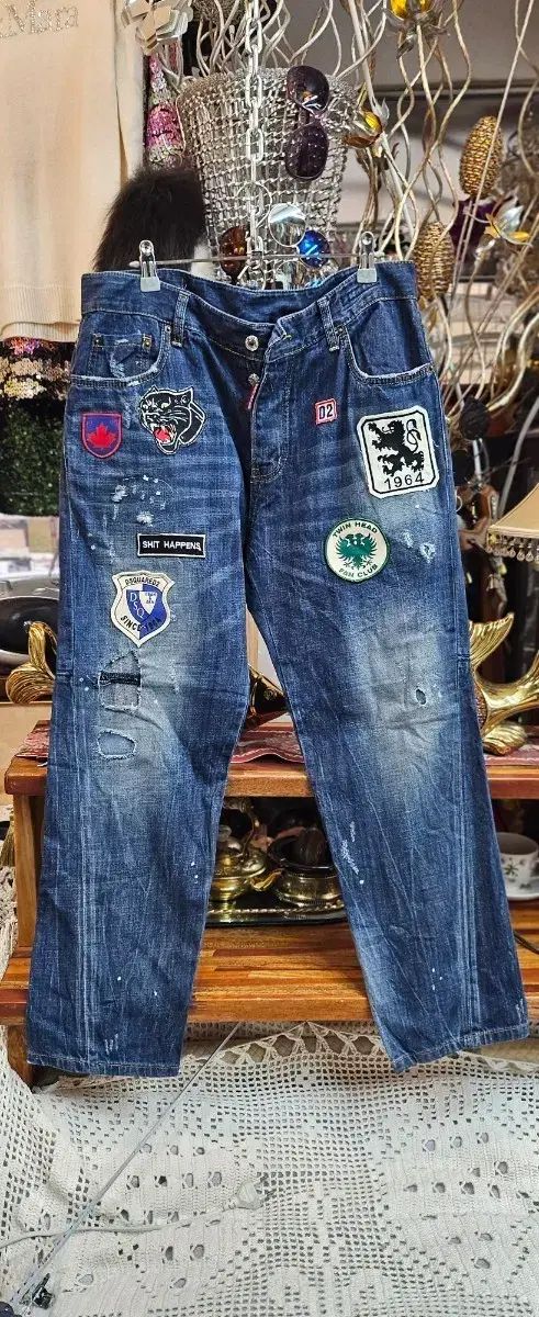 デニム/ジーンズ DSQUARED2レディース34 ペイント加工ダメージデニム