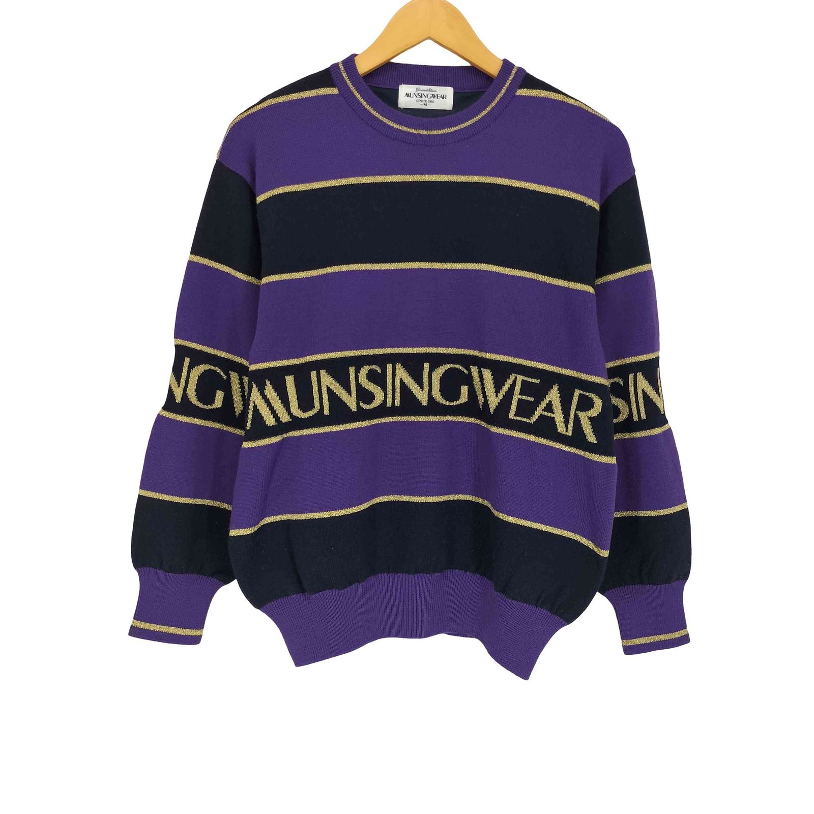 マンシングウェア GRANDSLAM MUNSINGWEAR ボーダー柄ロゴプリント 