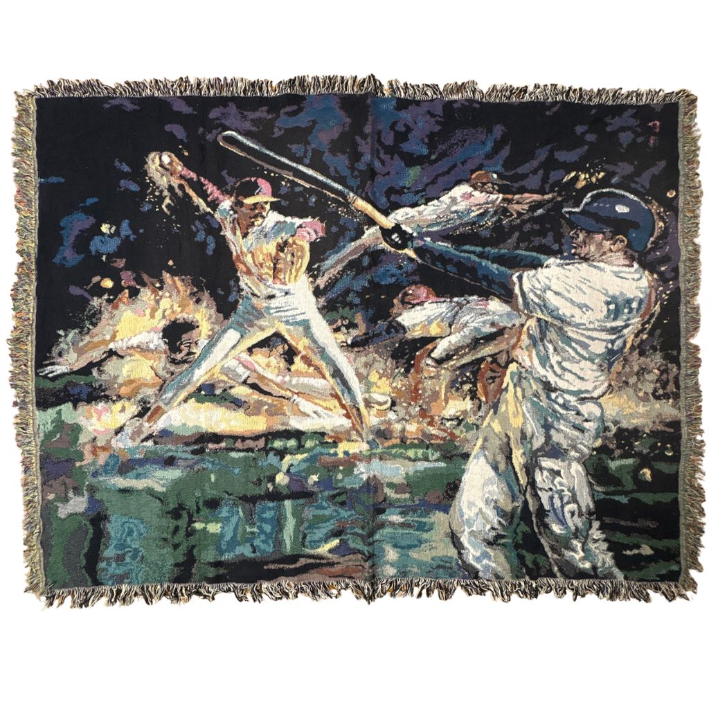 vintageラグ ブランケット マルチカバー タペストリー 野球 ベースボール アート 絵画 Rug Blanket Baseball 3414