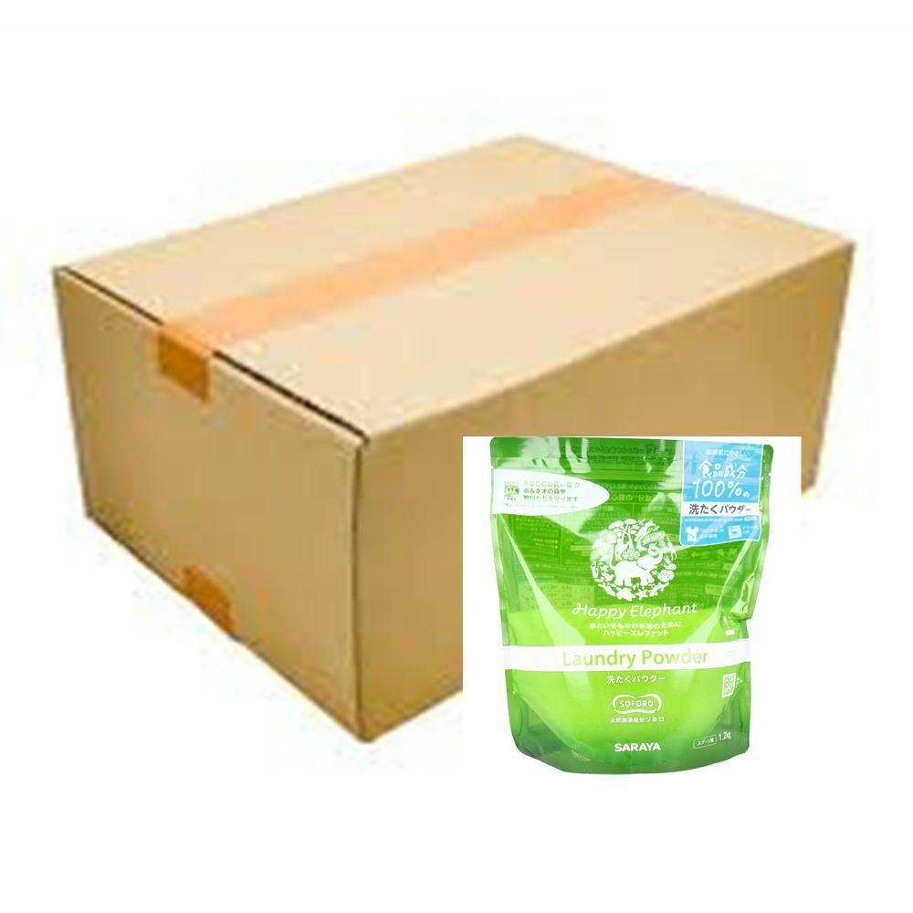 ハッピーエレファント 洗たくパウダー 1.2kg 100％食品成分の洗たくパウダー！×18個【840円/個】