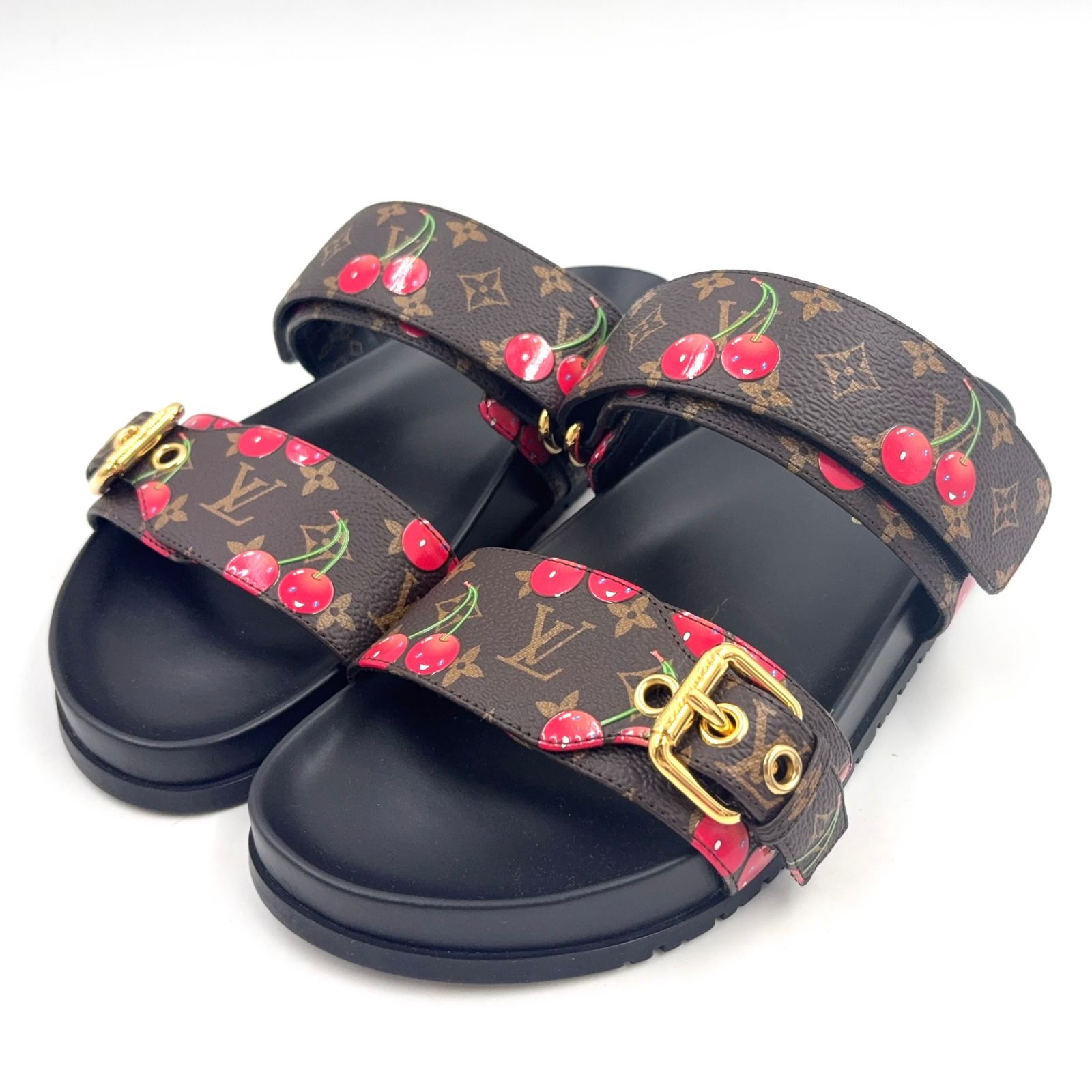 ルイヴィトン　ボンディアラインミュール 新着】LOUIS VUITTON LV × TM ボンディアライン ミュール レザー、PVC