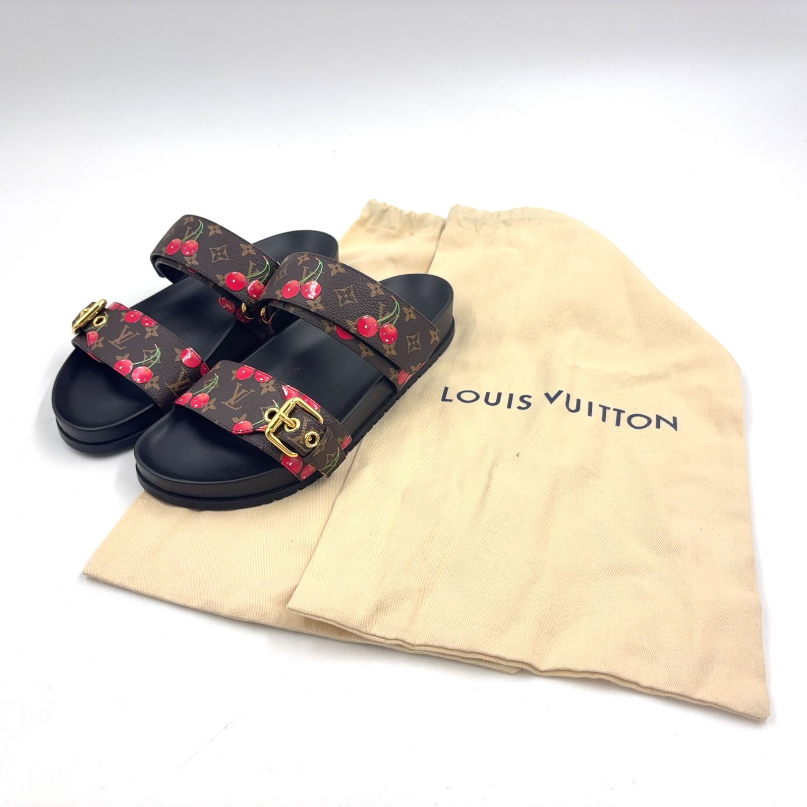 新着】LOUIS VUITTON LV × TM ボンディアライン ミュール レザー、PVC