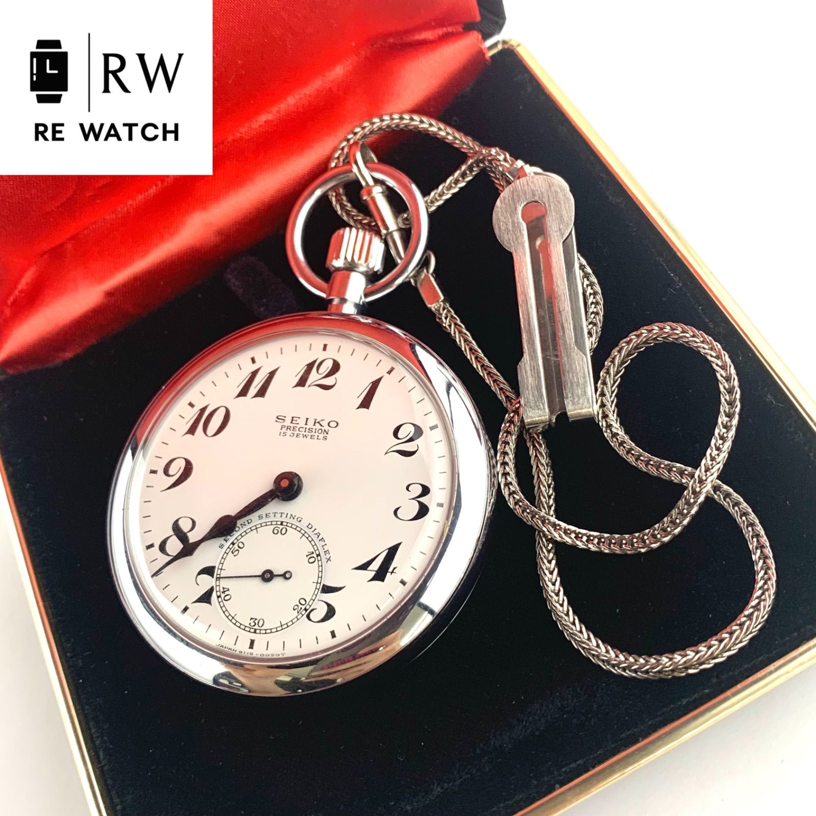【中古】SEIKO PRECISION 9119-0020T 手巻き 懐中時計