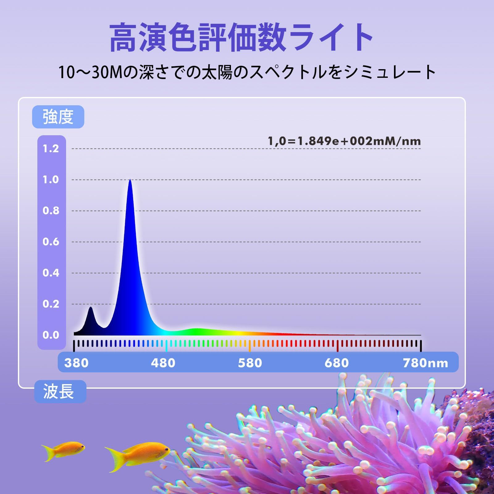 hygger 海水魚ライト サンゴライト 30-50cm水槽に適合 水槽ライト 海水