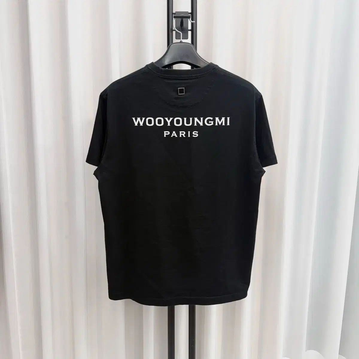 WOOYOUNGMI ウーヨンミ バックロゴ 半袖 Tシャツ ブラック 48