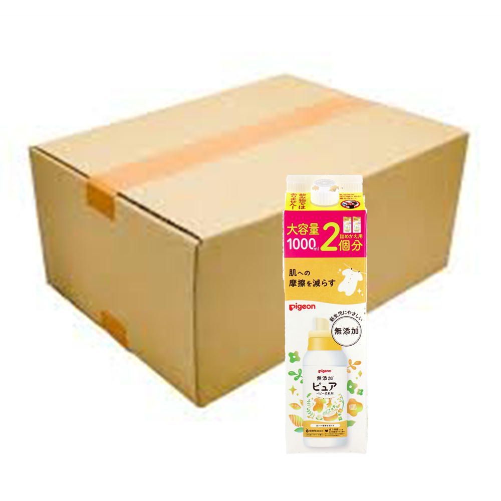 ピジョン 無添加ピュア ベビー柔軟剤 フラワーの香り 詰替用 大容量 2個分 1000mL×24個【730円/個】