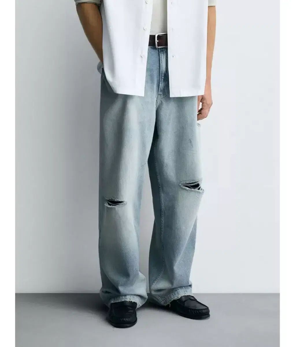 ZARA ダメージ バギー デニム 46 新品 8,133円