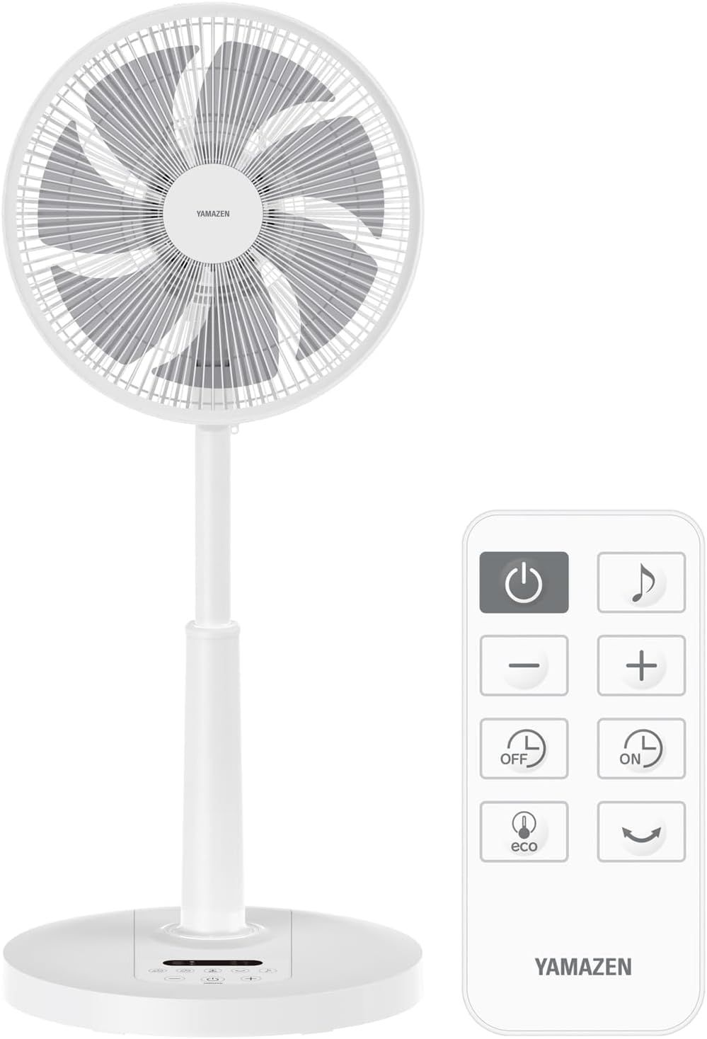 [山善] 扇風機 リビング DCモーター 静音 節電 省エネ 左右自動首振り 温度センサー搭載 風量10段階調節 入切タイマー リモコン付き ホワイト YLX-AJD301(W)