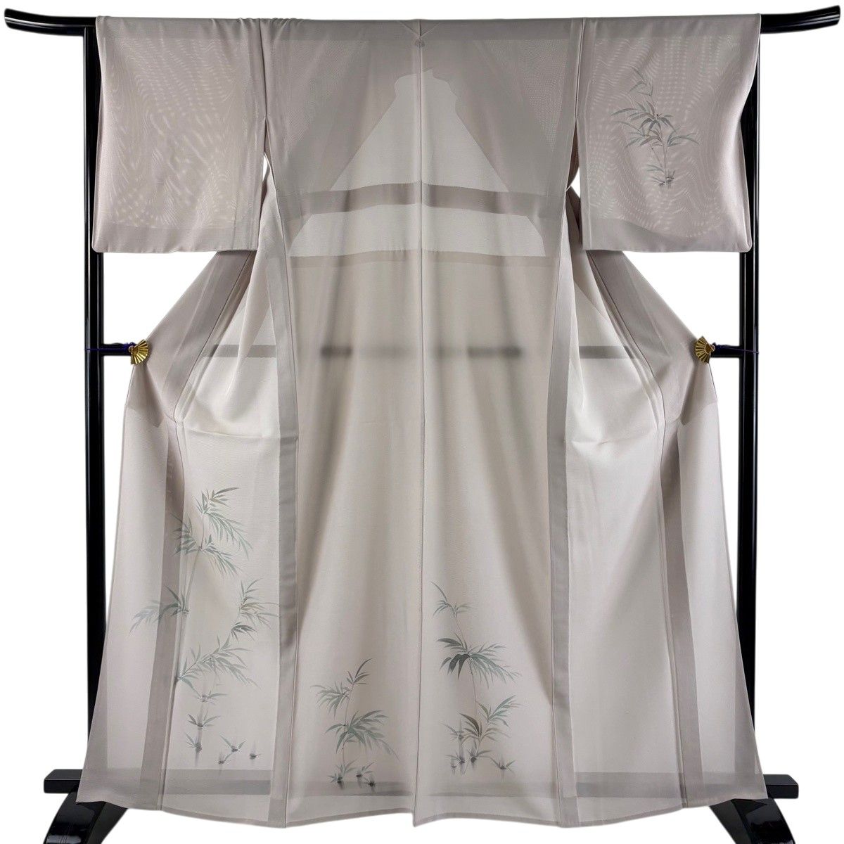 【美品】 付下げ 身丈163cm 裄丈67cm M 薄物 絽 ますいわ屋 竹 薄小豆 正絹 秀品 一つ紋 【中古】