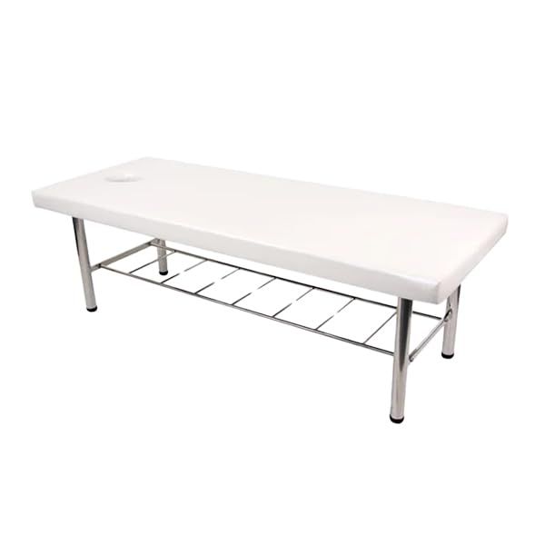 マッサージベッド (H脚・有孔) ホワイト 長さ185×幅75×高さ63cm マッサージ 施術 整体 エステ マッサージ台 施術台 マッサージ 整体ｍａ