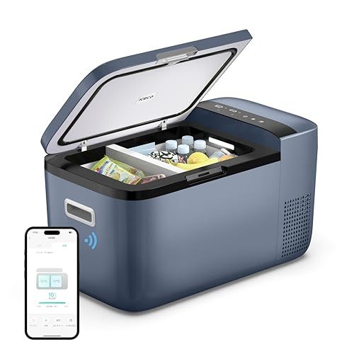 ICECO GO20G 車載冷蔵庫 20L -18℃～10℃ 急速冷凍 ポータブル冷蔵庫 5年品質保証 アプリ制御 挟まれを防止ドア 3WAY電源対応 DC12V/24V AC100V 車載用冷蔵冷凍庫 静音 家庭用 業務用 車中泊 アウトドア キャンプ …