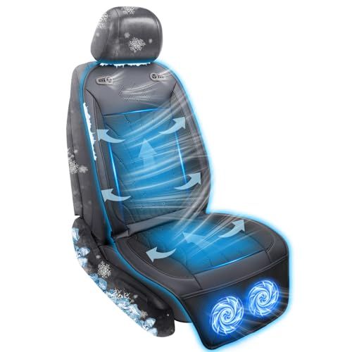 クールシート 車 クールシート 【2026第三代 2枚超大型強力ファン 無段階風量調整】 3D出風口 車シートカバー ハニカム構造 通気性素材 滑り止め DC12V対応 普通車 軽自動車 暑さ対策 取付簡単 日本語説明書付き ブラックA 9,761円